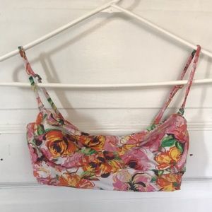 Floral balconette bikini top